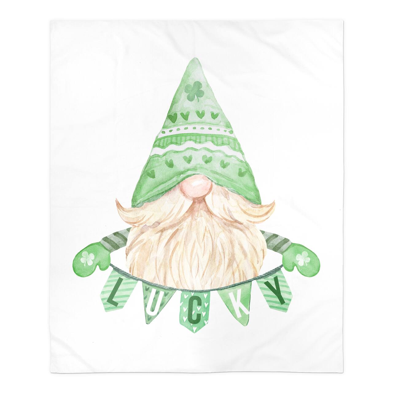 Lucky Leprechaun Throw Blanket 50" x 60" Sherpa Fleece Blanket
